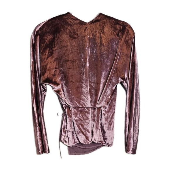 Vince Panne Velvet Wrap Top Blouse Violet Size Small - Picture 8 of 8